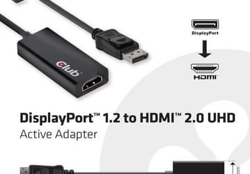Ассортимент Club 3D пополнили активные переходники DisplayPort 1.2 to HDMI 2.0 и mini-DisplayPort 1.2 to HDMI 2.0