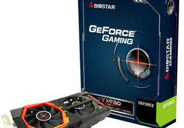 3D-карта Biostar GeForce Gaming GTX 950 оснащена охладителем с двумя вентиляторами