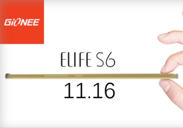 Elife S6, очередной тонкий смартфон Gionee, будет представлен 16 ноября