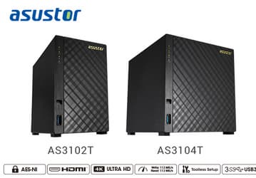 Хранилища с сетевым подключением Asustor AS3102T и AS3104T построены на процессорах Intel Braswell N3050
