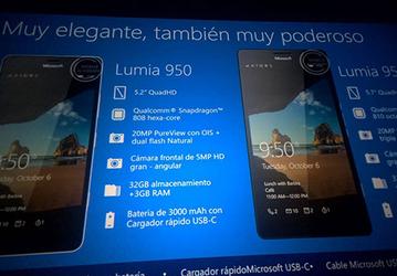 В Сеть «утекли» слайды официальной презентации новых смартфонов Microsoft: Lumia 550, Lumia 950 и Lumia 950 XL
