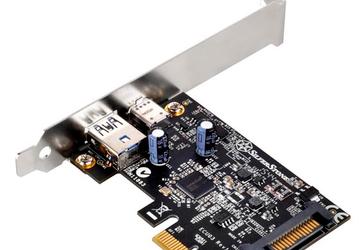 Карта расширения SilverStone ECU03 позволяет добавить в конфигурацию ПК два порта USB 3.1, один из которых выведен на разъем USB-C