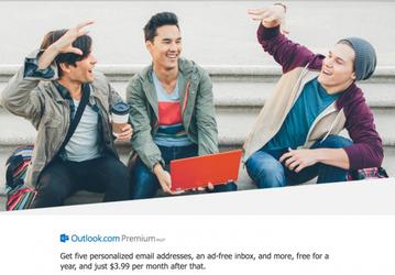 Ежемесячная подписка на почтовый сервис Outlook Premium обойдется в $4  