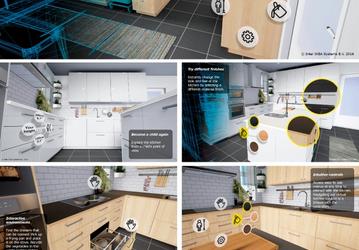 ПО IKEA VR Experience предлагает посетить виртуальную кухню с возможностью «на лету» изменять параметры деталей интерьера