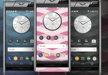 Корпус смартфона Vertu Aster Chevron выполнен с использованием титана и ткани 