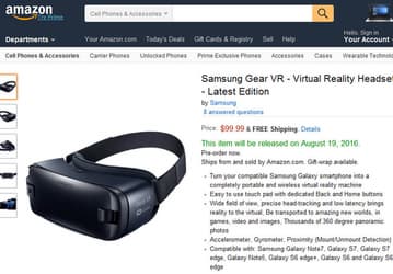 Начат прием заказов на гарнитуру виртуальной реальности Samsung Gear VR (2016)