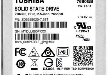 Объем твердотельных накопителей серии Toshiba ZD6000 достигает 7680 ГБ