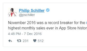 Ноябрь 2016 стал самым успешным месяцем в истории App Store