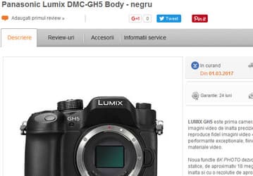 Названа дата начала поставок камеры Panasonic Lumix DMC-GH5