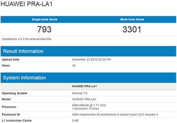 Смартфон Honor Prague засветился на сайте Geekbench
