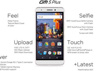 General Mobile GM5 Plus — смартфон программы Android One с 3 ГБ ОЗУ, SoC Snapdragon 617 и ОС Android 6.0.1