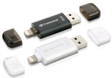 Накопитель Transcend JetDrive Go 300 оснащен разъемами Lightning и USB-A