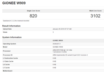 Смартфон Gionee W909 получит SoC MediaTek Helio P10 и 4 ГБ ОЗУ