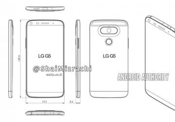 Эскиз смартфона LG G5 демонстрирует обновленный дизайн и кнопки регулировки громкости на боковой грани