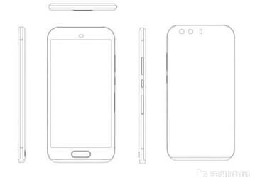 Первый эскиз смартфона Huawei P9 демонстрирует физическую кнопку Home и другие изменения