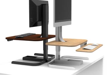 Моторизованная компьютерная стойка NextDesk Crossover позволяет работать за ПК стоя