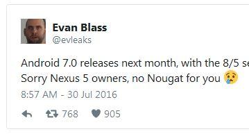 Пользовательская версия Android 7.0 Nougat выйдет в августе