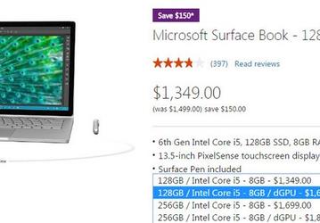 «Бюджетная» модификация ноутбука Surface Book с дискретным GPU вновь появилась в магазине Microsoft Store