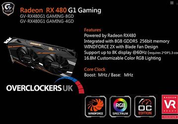 Gigabyte готовит к выпуску видеокарту Radeon RX 480 G1 Gaming