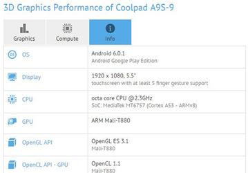 Coolpad готовит смартфон A9S-9 на платформе MediaTek Helio P20