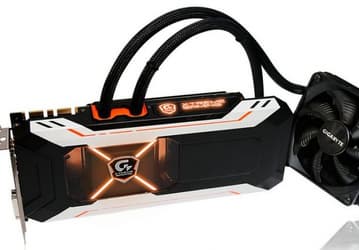 GPU видеокарты Gigabyte GeForce GTX 1080 Xtreme Gaming Water cooling, оснащённой жидкостной СО, работает на частоте почти 2 ГГц