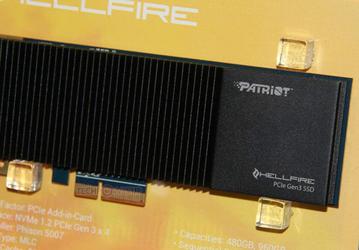Твердотельные накопители Patriot Hellfire PCIe NVMe демонстрируют скорость чтения до 3000 МБ/с и скорость записи до 2200 МБ/с