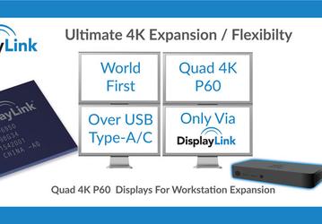 У DisplayLink готово первое решение для подключения четырех мониторов 4K с частотой обновления 60 к/с по одному кабелю USB