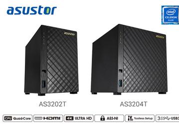 Хранилища с сетевым подключением Asustor AS3202T и AS3204T относятся к начальному уровню