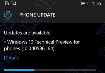 Выход накопительного обновления Microsoft Windows 10 Mobile 10586.164 ожидается на следующей неделе