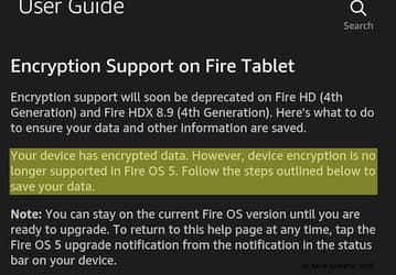 Amazon удалила функции шифрования данных в Fire OS 5, но позже пообещала их вернуть 