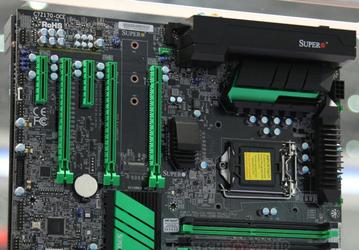 На системной плате Supermicro C7Z170-OCE с процессорным гнездом LGA1151 установлен мост PCIe 