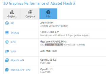 В основе смартфона Alcatel Flash 3 будет лежать десятиядерный процессор