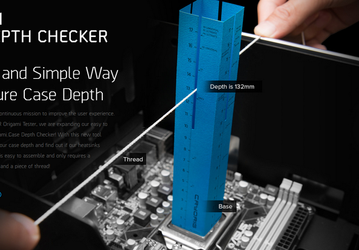 Чтобы воспользоваться измерительным инструментом Cryorig Origami Case Depth Checker, его нужно распечатать, вырезать и склеить