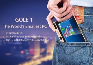 Gole1 — необычный ПК с Windows 10, пятидюймовым сенсорным экраном и собственным аккумулятором