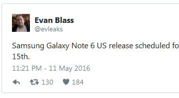 Назван срок анонса смартфона Samsung Galaxy Note 6