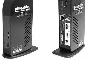 Стыковочная станция Plugable UD-ULTCDL с портом USB-C обеспечивает подключение трех мониторов
