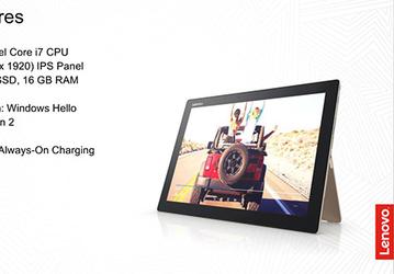Опубликованы характеристики планшета Lenovo IdeaPad Miix 720: экран QHD+, Thunderbolt 3 и процессоры Intel Kaby Lake