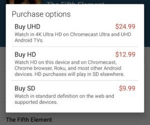 В сервисе Google Play Movies появились фильмы в формате 4K