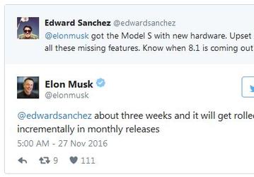 Распространение обновленной версии автопилота Tesla начнется в середине декабря