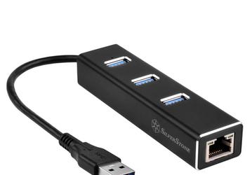 Концентратор USB SilverStone SST-EP04 совмещен с адаптером Gigabit Ethernet