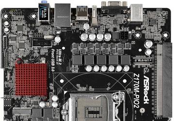 Системная плата ASRock Z170M-PIO2 размерами и конфигурацией не похожа на большинство остальных плат на рынке
