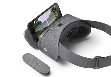 Гарнитура виртуальной реальности Google Daydream View комплектуется беспроводным контроллером