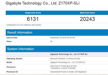 ПО Geekbench указывает на то, что CPU Intel Core i7-7700K значительно опережает своего предшественника