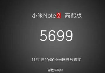 850 долларов — предположительная стоимость смартфона Xiaomi Mi Note 2