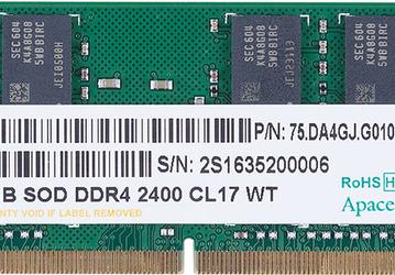 Новые модули памяти Apacer DDR4-2400 сохраняют работоспособность в широком диапазоне температур