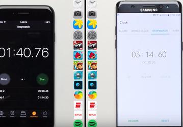 iPhone 7 ожидаемо опередил Samsung Galaxy Note7 в тесте по цикличному запуску приложений