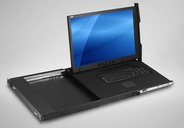 Монитор и клавиатура выдвижной стоечной консоли Acnodes KD8124 рассчитаны на доступ слева или справа