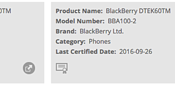Смартфон BlackBerry DTEK60 прошел сертификацию FCC и Wi-Fi Alliance