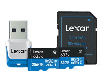 Объем карт памяти Lexar 633x microSDXC увеличен до 256 ГБ 
