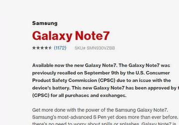 Американцам уже доступны новые Samsung Galaxy Note7 с безопасными аккумуляторами
